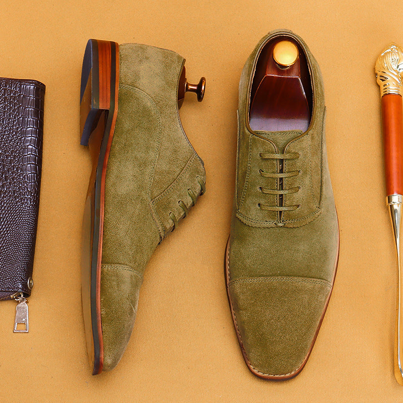 Men's Suede Leather Lace-Up Formal Business Shoes