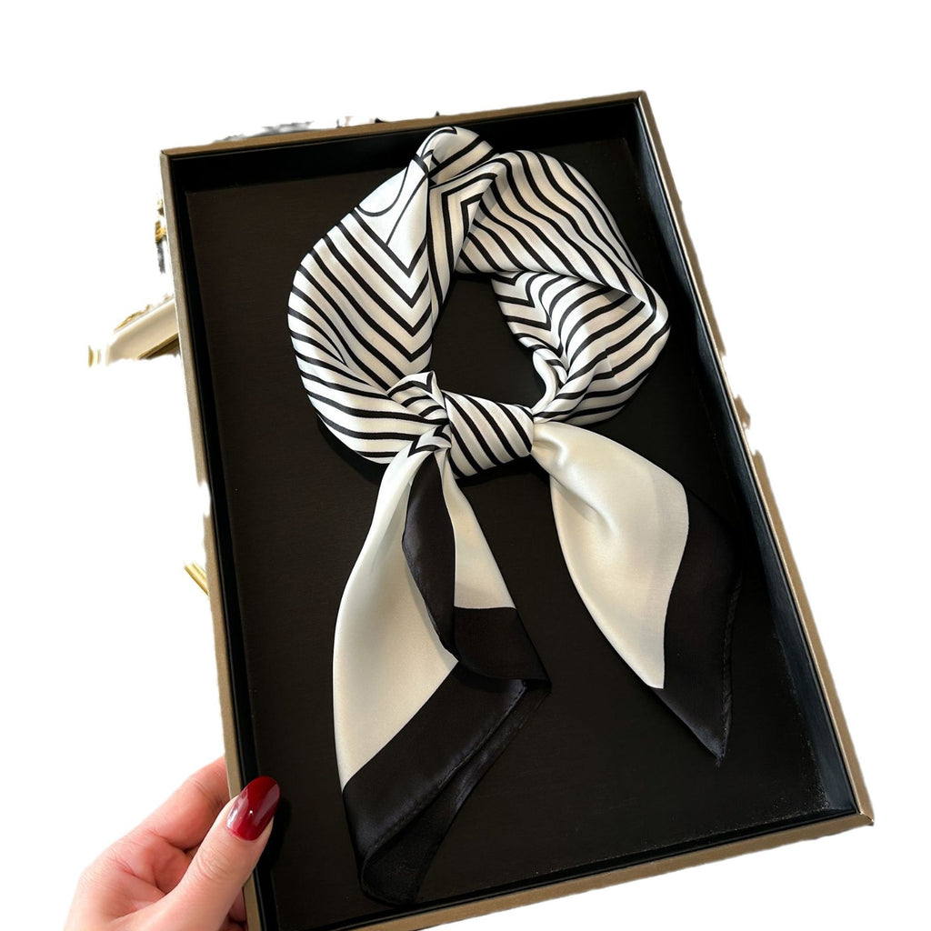 New Striped Silk Scarf - Stylish Professional Accessory