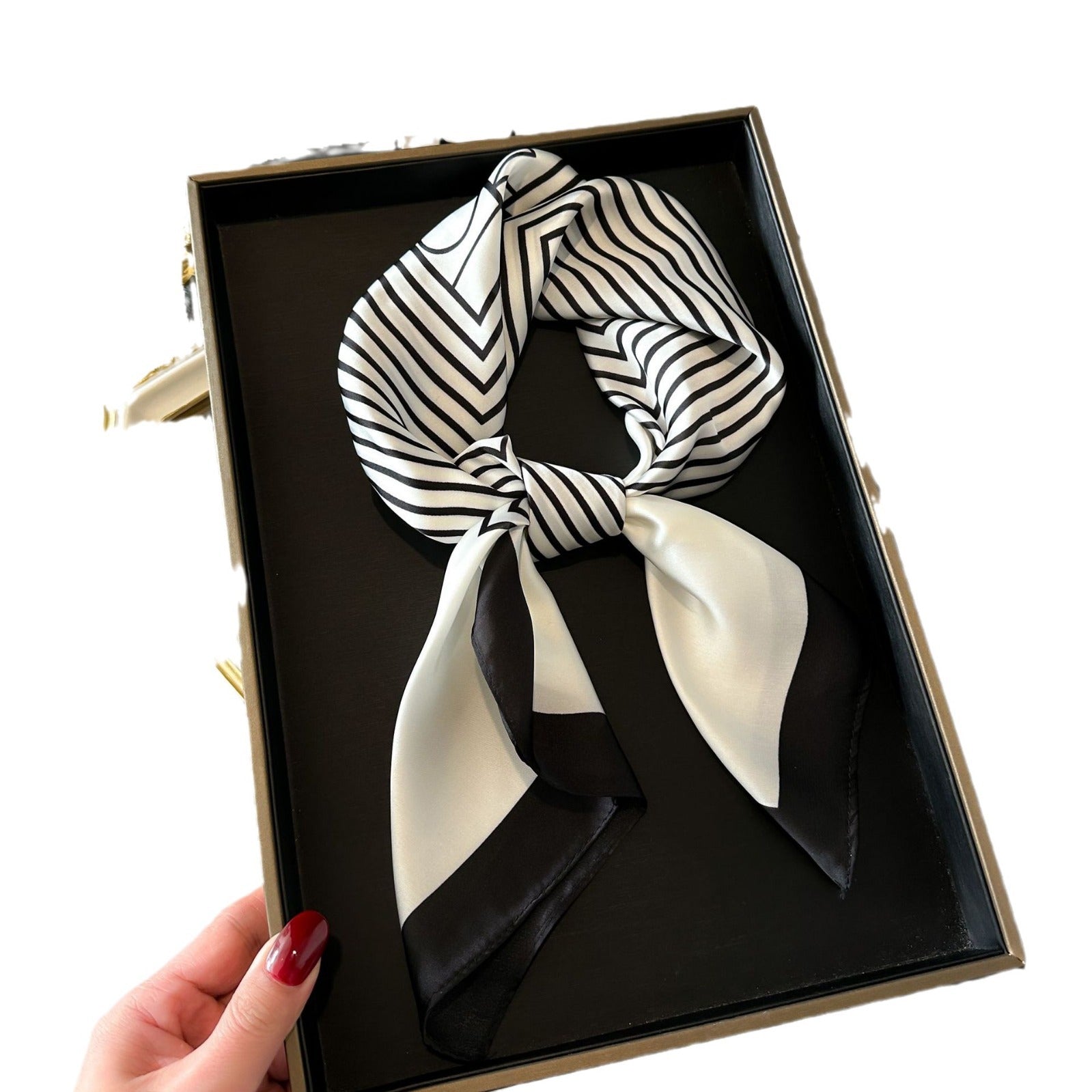 New Striped Silk Scarf - Stylish Professional Accessory