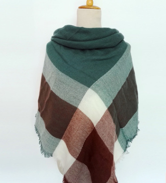 Autumn Women's Faux Cashmere Plaid Scarf & Shawl