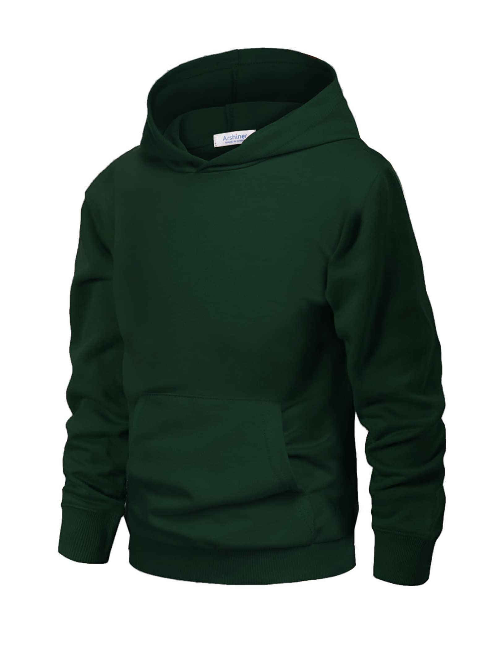 Arshiner Kids Fall Winter Clothes Sportswear Pullover Hoodie Basic Deep Green Sweatshirt for Boys Size 9 10