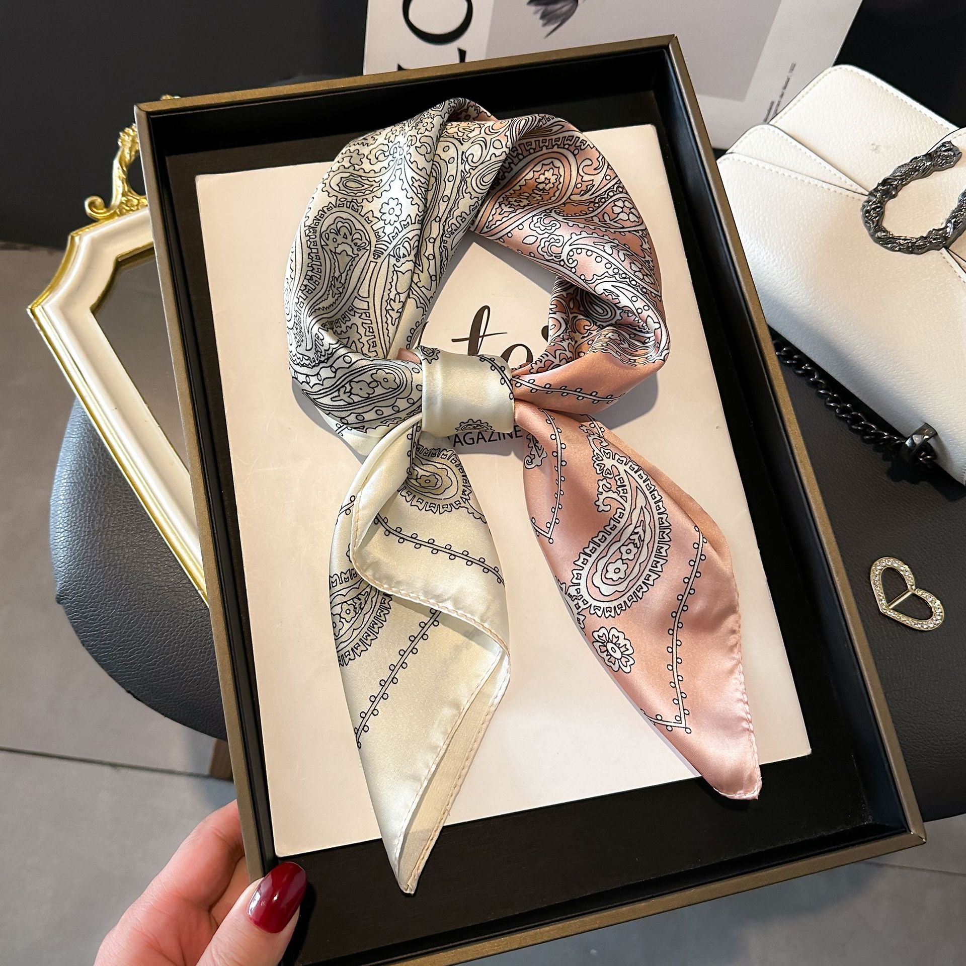 New Striped Silk Scarf - Stylish Professional Accessory