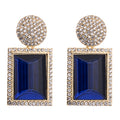 Fashionable Geometric Earrings with Metal and Diamonds